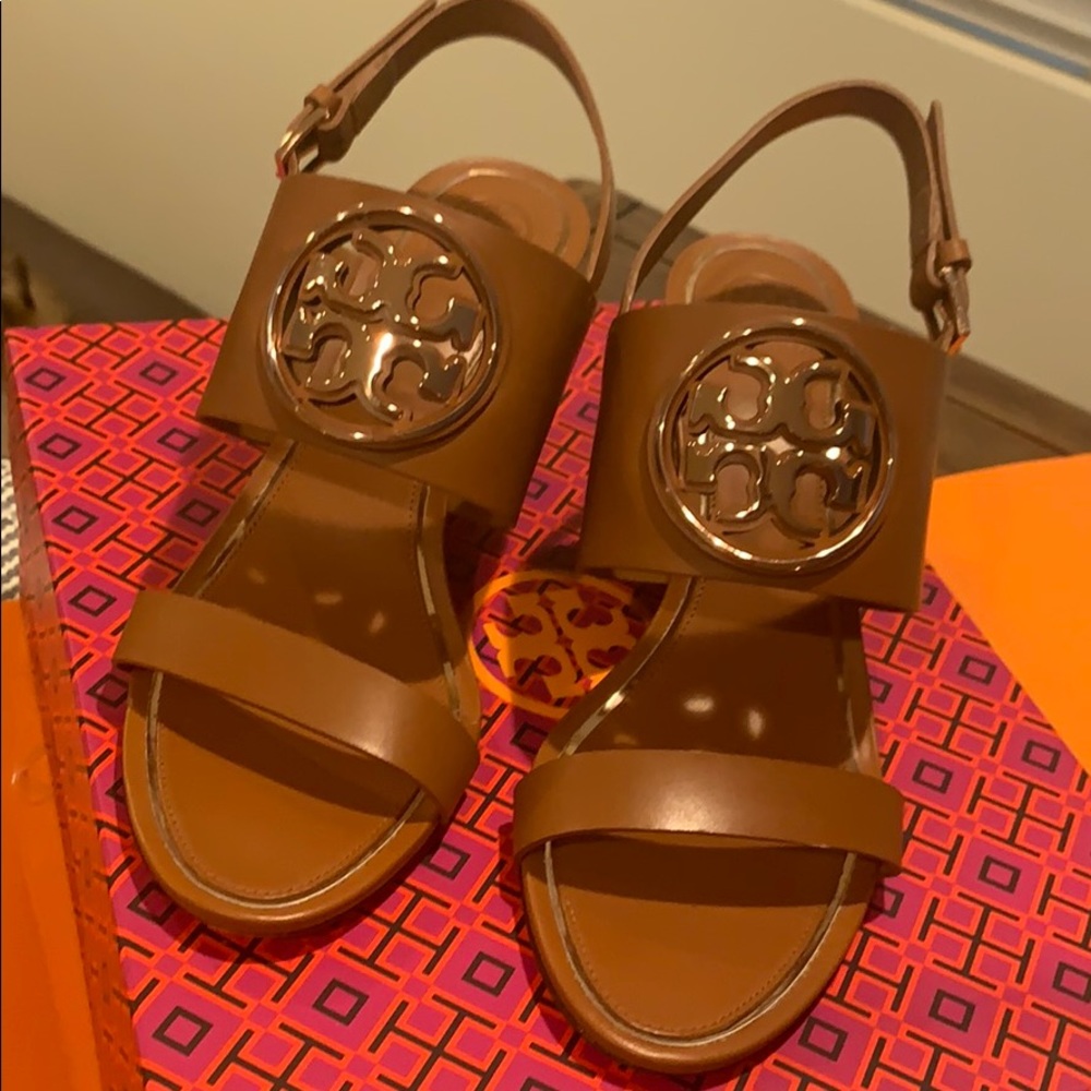 Brand New! Tory Burch Metal Miller 65MM Wedge